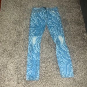 Forever 21 Blue Wave-Like Jeans